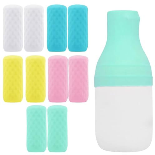 10PC Silicone Bottle Covers for Travel Elastic Sleeves for Leak Proofing Bottle Protectors for Travel Essentials for Shampoo Conditioner Lotion Body Wash Toiletries