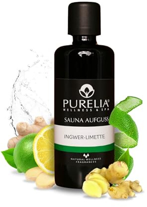 PURELIA Saunaaufguss Konzentrat Ingwer-Limette 100 ml natürlicher Sauna-aufguss