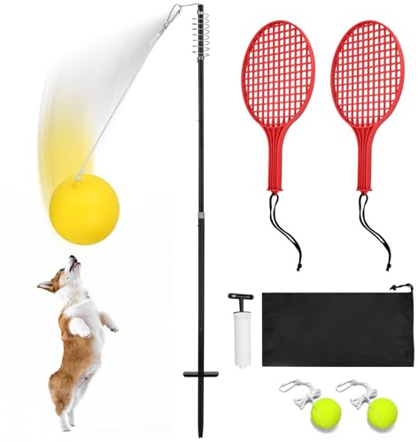 Tktouci Set per Tetherball Tennis - Attrezzatura Sportiva Interattiva | Gioco di Tetherball da Giardino - per Prato Patio Giochi Adolescenti Bambini Appassionati