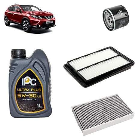 Kit tagliando 3 filtri + 5L olio 5W-30 IPC LS compatibile con Nissan qashqai ii 1.5 DCI Gasolio 2013-2018
