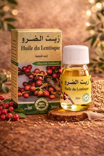 Huile de Lentisque aux Baies Sauvages – Macérât Naturel Enrichi à l'Huile de Sésame – Soin Traditionnel – 30 ml