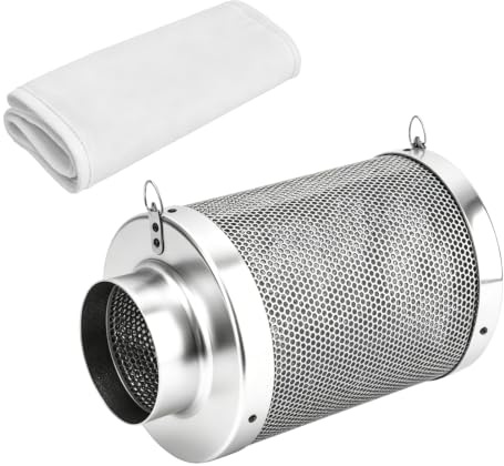 Lnopever Premium Aktivkohlefilter 100mm für Growzelt & Rohrventilator - Effektive Geruchskontrolle Carbon Filter mit Vorfilter, Hoher Luftstrom, Langlebiger Kohlefilter für Hydrokultur & Gewächshaus