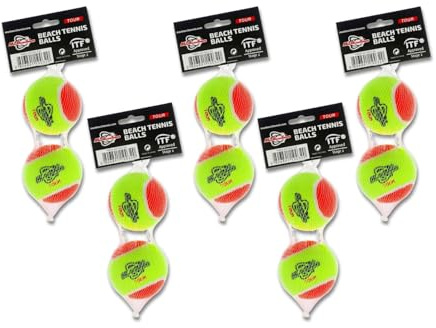 MBT TOUR Lot de 10 balles de tennis de plage Tour – STAGE 2 – ITF APPROVED – Homologuées circuits FITP (5 paires)
