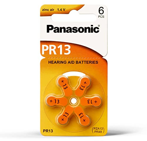 6 Stück Batterie Panasonic Typ PR 13 Hörgerätebatterien (für Hörgerät: Phonak)