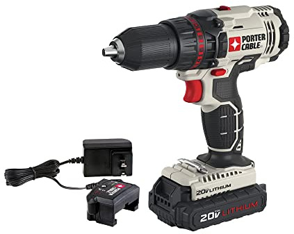 PORTER-CABLE 20V MAX* Cordless Drill/Driver Kit, 1/2-Inch (PCC601LA)