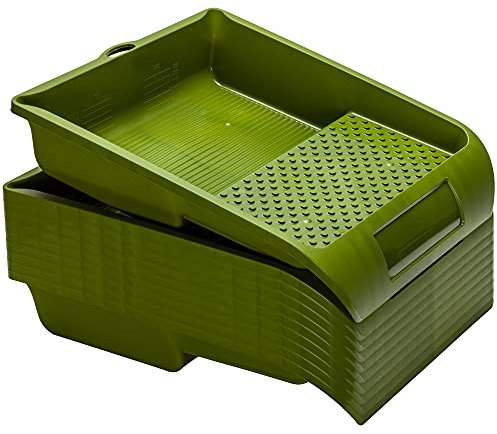 Colorus Farbwanne 10er Set – 26x32 cm für Walzen bis 20 cm – Lackwanne aus Kunststoff mit Ausgussnase & Messskala – 1 l Fassungsvermögen – wiederverwendbar & lösemittelbeständig