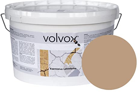 ecotec Naturfarben GmbH Volvox Espressivo Lehmfarbe - atmungsaktive Wandfarbe matt - hohe Deckkraft - streichfertige Naturfarbe koriander 2,5 L