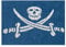 Aratextil Flagge Pirat Kinder Teppich, Baumwolle, Marineblau, 120 x 160 cm