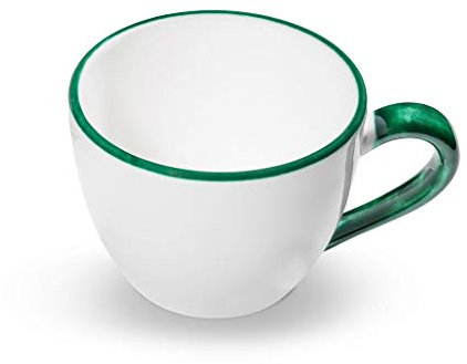 GMUNDNER KERAMIK Teetasse Maxima Füllmenge : 0.4 Liter Grüner Rand Geschirr, handgemacht in Österreich
