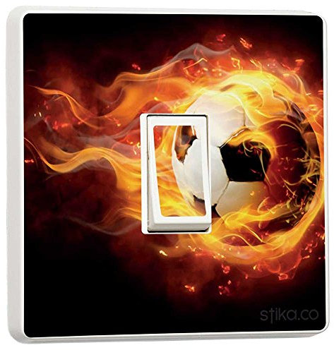 Pretty Light Switch Decoration Stickers - Flower, Animal, Nature, Sport Designs - Generic Single - by stika.co (fire Football)