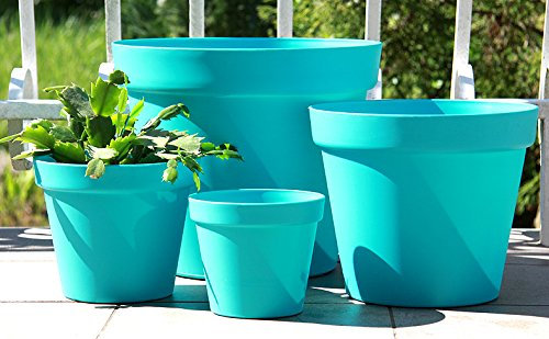 Pot de fleurs, 4 tailles (S-XXL), türkis, Durchmesser:26 cm