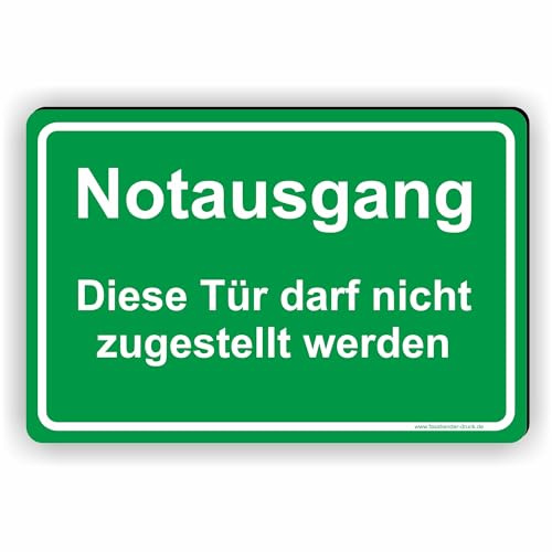 NOTAUSGANG/Diese Tür darf nicht zugestellt werden - SCHILD/D-071 (45x30cm Schild)