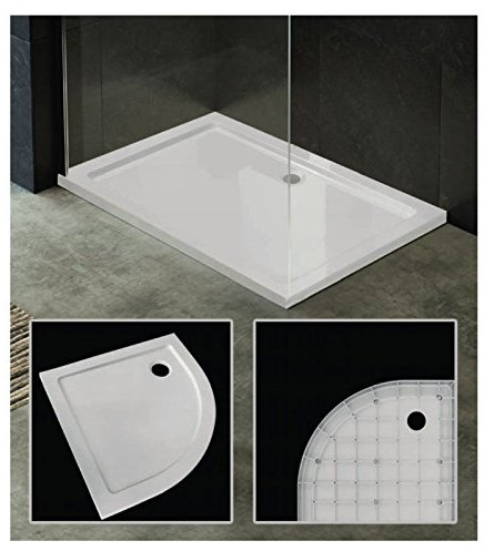 PIATTO DOCCIA ACRILICO BIANCO ULTRAFLAT SLIM RIBASSATO SOLO 3,5 CM QUADRATO RETTANGOLARE SEMICIRCOLARE BELLISSIMO MODERNO PARTE INFERIORE RINFORZATO. ANTISCIVOLO E RESISTENTE (76X76 QUADRATO)