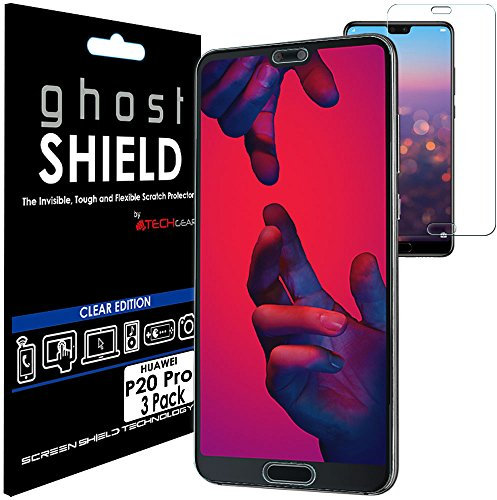TECHGEAR [3 Pack] Screen Protectors to fit Huawei P20 Pro [ghostSHIELD Edition] Genuine Reinforced Flexible TPU Screen Protector Guard Covers with Full Screen Coverage inc Curved Screen