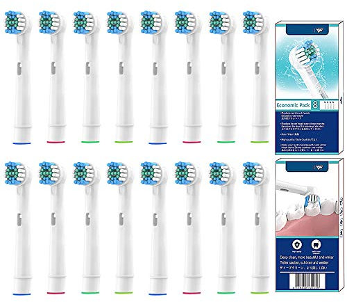 YanBan 16PCS Zahnbürstenkopf Ersatz-Zahnbürstenköpfe kompatibel für Oral B elektrische Zahnbürste Cross and action Floss and action Vitality 3D