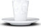 FIFTYEIGHT PRODUCTS / Tassen / Espressotasse mit Unterteller „Lecker (Porzellan, 80 ml, weiß, Made in Germany)