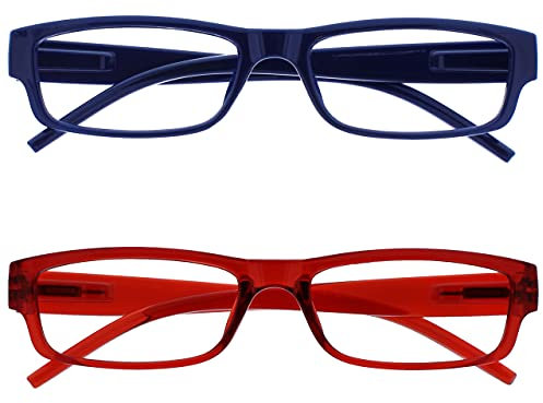 The Reading Glasses Company Die Lesebrille Unternehmen Dunkelblau Rot Leicht Leser Wert 2er-Pack Herren Damen RR32-3Z +2,50
