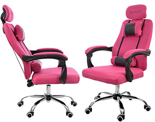 Giosedio GPX Rouge Chaise de Gaming Ergonomique avec Appui-tête et Dossier réglable (Rose)