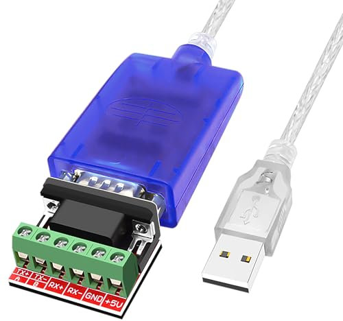 Jeirdus USB to RS422 RS485 Serial Port Converter Adapter Cable with FTDI Chip Support Windows 10, 8, 7, XP and Mac with ESD Protection (1meter)