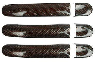 OMAC Türgriff Blende Türgriffkappen kompatibel mit VW Caddy III 2003-2015 3Tür Kohlefaser Rot 6tlg