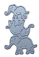 Stanzenshop Stanzschablone Drei Elefanten, Stanzschablonen Tiere, Stanzformen, Schablonen, Scrapbooking, Kartenherstellung, DIY, Prägeschablonen, Papierkarten, Cutting Dies