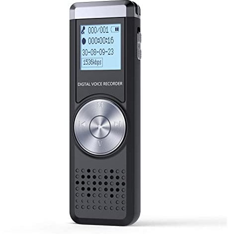 32GB Digital Voice Recorder, Audio Recorder Sound Recorder Portable MP3 Dictaphone for Lecture Meeting Rechargeable Audio Recording Device Voice Activated recorder with Playback for Interview