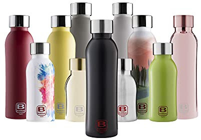 BUGATTI B Bottles Twin Bottiglia Termica 500 ML Color Nero Opaco Mantiene i liquidi Caldi per 12 H, Freddi per 24 e Il Ghiaccio per 36 H Borraccia Fitness in Acciaio Inox 18/10 Riutilizzabile