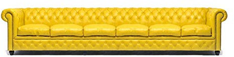 JVmoebel XXL Big Sofa Club Lounge gelbe Möbel 6 Sitzer Gelbe Couchen Chesterfield Sofas