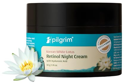 PILGRIM Koreanische Retinol-Anti-Aging-Nachtcreme mit Hyaluronsäure und Vitamin C. Entdecken Sie junge, faltenfreie und strahlende Haut, Anti-Aging-Creme für fettige und trockene Haut, für Männer und