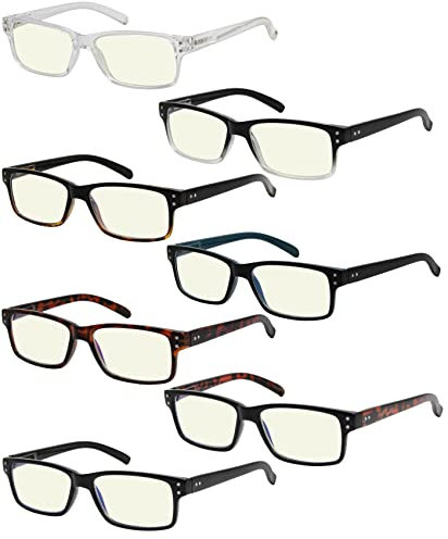 Eyekepper 7er-Pack Lesebrille Blaulichtblocker für Herren +2.00