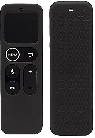 Colorful Fernbedienungs Schutzhülle kompatibel mit Apple TV 4K 5th 2021 Remote Control Cover mit Strap, Stoßfeste, rutschfeste Silikon-Fernbedienung Anti-Sweat Schutzhülle (Schwarz)