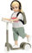 LUNDBY Dolls House People – Bendable Posable Dolls for Girls, Doll House Mini Doll Set with Toy Scooter for Creative Play, Dollhouse Accessories, Scale 1:18, 9cm, Boys & Girls Toys Age 3 +