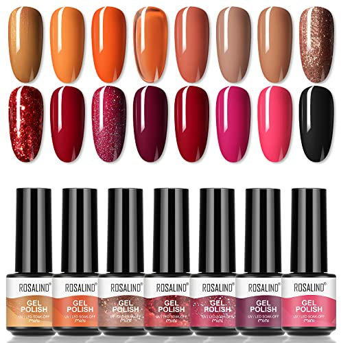 ROSALIND Gel Nagellack UV 16 Farben Gellack UV Shellac Rot Farben Set,Gel Nail Polish für Nagel Design Nagellack Starter set