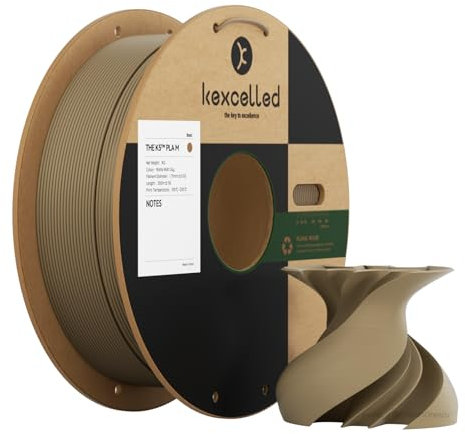 kexcelled Matte PLA Filament 1,75 mm +/- 0,03 mm, Glanzfreie Farbe, Matt Textur, 3D Drucker Filament, 1 kg Spule (2,2 lbs), Passend für die Meisten FDM Drucker, Ordentliche Wicklung, Malz-Ton