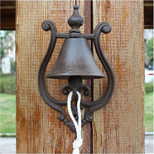 Ecoodisk Vintage Gusseisen -Abendessen Glocke als Eingangstür Bell, Außerdekoration oder Innendekoration Wandmontage Antique Decor Bell, 24 * 15 cm
