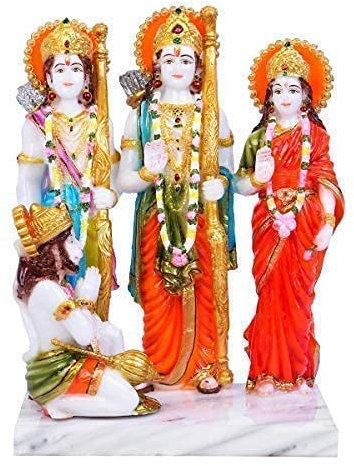 Murti Idol Marmor-Optik Ram Darbar Statue für Pooja Zimmer Home Tempel 15,2 cm