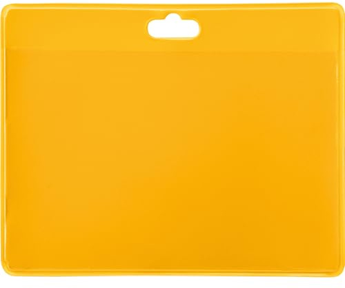 Djois, 200434 - Flexibler Ausweishalter, Horizontal, Gelb, 30 Stück, Schnelle Identifizierung, Ideal für Unternehmen, Schulen, Krankenhäuser, Kompatible Zubehör, Praktische Größe