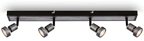 BRILONER Leuchten - Deckenspot LED, schwenkbare Deckenlampe LED, Deckenleuchte, warmweißes Licht, Silver-Crafted, 640x70x85 mm