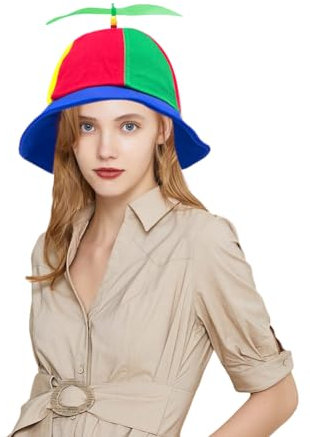 SHDIEHJFMLDH Propeller mütze,Cute Bucket hat,Hubschrauber mütze,Lustige Hubschrauber Kappe,Mehrfarbiger Helikopter Hut Propeller mütze für Erwachsene und Kinder(Blau)