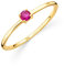 OROVI Damen Goldschmuck, Verlobungsring mit Rubin, Gold Ring mit Solitaire Edelstein Geburtsstein rot, 9 Karat (375) Gelbgold