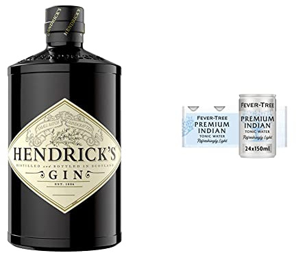 Hendrick's Gin, 70cl & Fever-Tree Refreshingly Light Indian Tonic Water 8 x 150ml (Pack of 3, Total 24 cans)