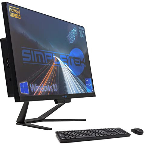 SIMPLETEK Ordenador todo en uno de 24 pulgadas, pantalla táctil Full HD Core i5 hasta 3,20 GHz | Windows 10 Pro 16 GB RAM SSD 960 GB | Webcam integrada WiFi5 Bluetooth 4.2 Desktop Computer Fiso Aio