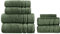 HOMESTORY Premium Handtuch-Set 8-teilig, 100% Baumwolle, Frottee, 550g/m², weich, saugstark und schnelltrocknend, Oeko-Tex 100, Dunkelgrün, 2xBade- + 2xDusch- + 2xHand- + 2xGästetuch