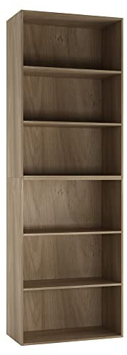 URBNLIVING Wide 6 Tier Wooden Shelf Display Bookcase (Oak)