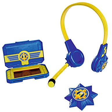 Simba 109252513038, Feuerwehrmann Sam Polizei mit Headset und Smartphone, 2 Karten, Headset mit Einstellbare Größe und Polizeitablett, Ab 3 Jahren