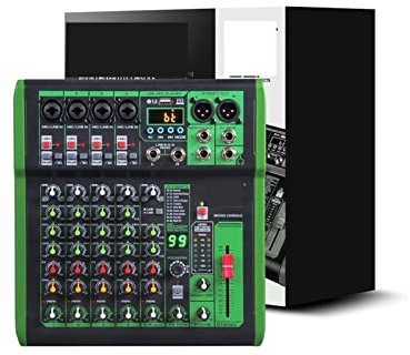LERORA DJ-Equipment für die Party Hohe Klangqualität! Debra Pro tragbare Aufnahmemixer -Audio mit USB 99 DSP Digitale Effekte for DJ Mixerkonsole Karaoke