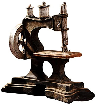 Duiaynke Harz Nähmaschine Statue Retro Rustikale Nähmaschine Antike Eleganz Statue Schlafzimmer Familie Figur Dekoration