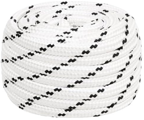 vidaXL Braided Work Rope, 100m length, 16 mm diameter, Durable Polyester, UV-resistant, High Tensile Strength, Suitable for Indoor and Outdoor Use, Not for Climbing