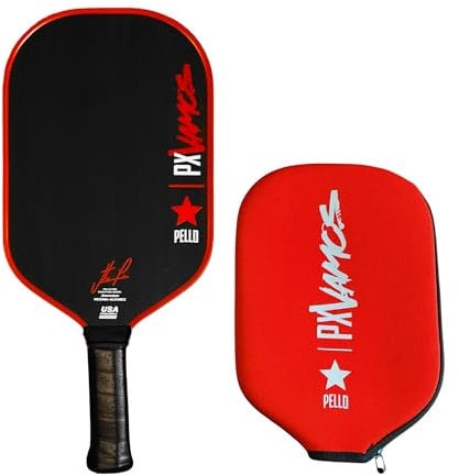 PELLO PXVamos - Paleta de pickleball de fibra de carbono cruda, aprobada por USAPA, fibra de carbono Toray 700, núcleo de panal de polipropileno, raqueta de pickleball para potencia, giro y control