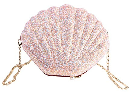 VALICLUD Borsa Tracolla Donna Con Paillettes Borsa Spalla Elegante Con Cinghia Catena Per Donne E Ragazze Rosa